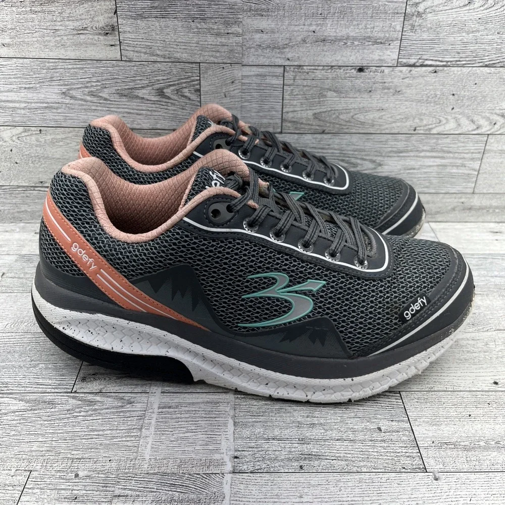Gravity Defyer GDEFY Mighty Walk Gray Pink Athletic Shoes TB9024FGP Women Sz 8.5